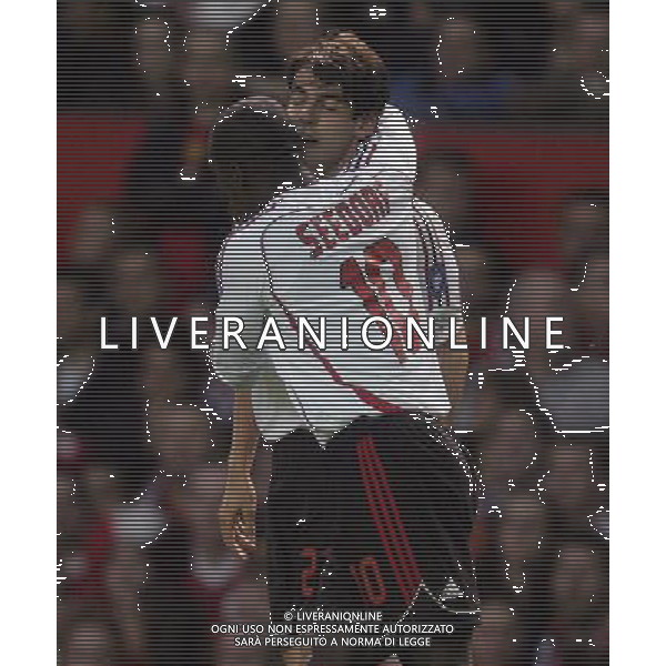 Manchester United - Milan, Semifinale Champions League Old Trafford 24/04/2007 nella foto esultanza dopo il primo gol di Kaka con seedorf del 1-1 Ph©IPS Photo Agency /Ag. Aldo Liverani