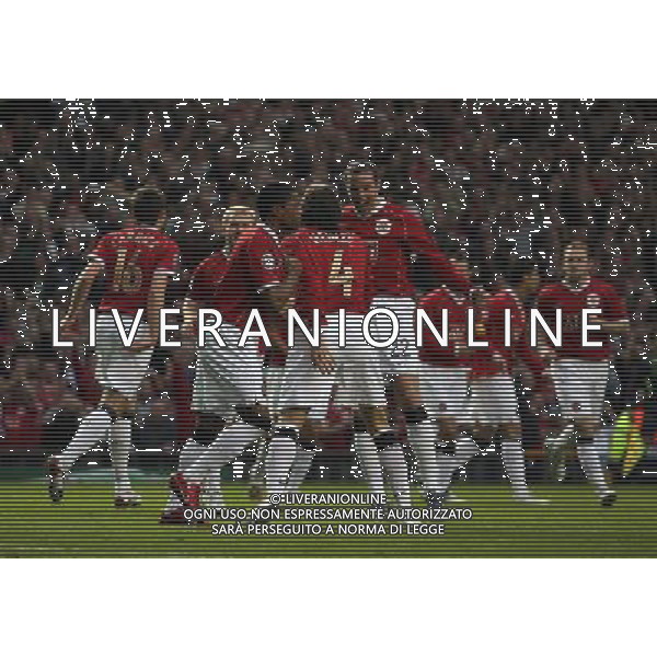 Manchester United - Milan, Semifinale Champions League Old Trafford 24/04/2007 nella foto esultanza dopo il gol del manchester Ph©IPS Photo Agency /Ag. Aldo Liverani