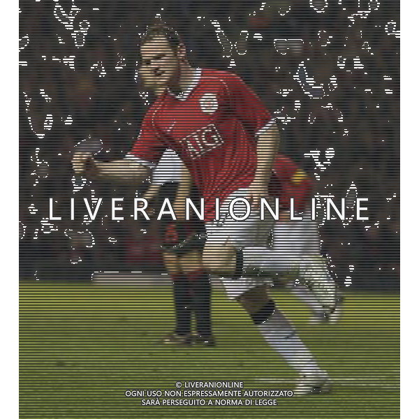 Manchester United - Milan, Semifinale Champions League Old Trafford 24/04/2007 nella foto esultanza dopo il gol di Wayne Rooney del 2-2 Ph©IPS Photo Agency /Ag. Aldo Liverani
