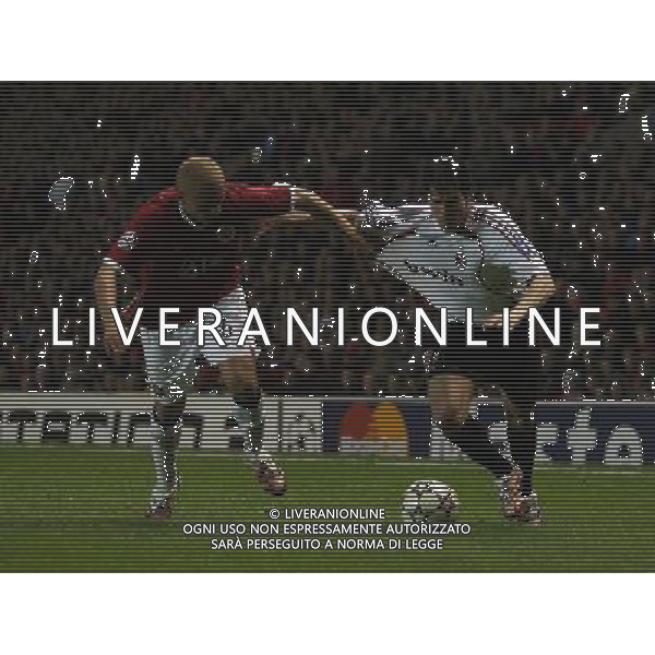 Manchester United - Milan, Semifinale Champions League Old Trafford 24/04/2007 nella foto Wes Brown con Kaka Ph©IPS Photo Agency /Ag. Aldo Liverani