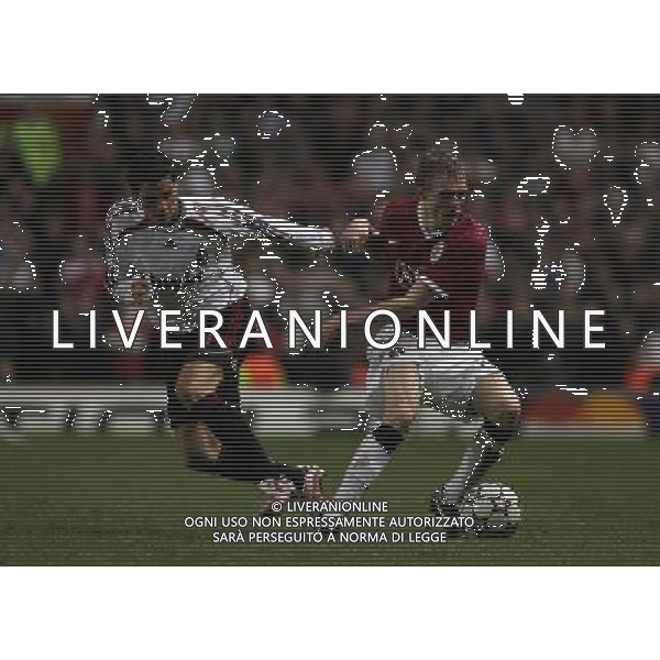 Manchester United - Milan, Semifinale Champions League Old Trafford 24/04/2007 nella foto Darren Fletcher con Yoann Gourcuff Ph©IPS Photo Agency /Ag. Aldo Liverani