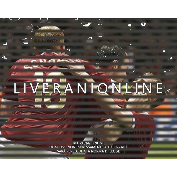 Manchester United - Milan, Semifinale Champions League Old Trafford 24/04/2007 nella foto esultanza dopo il secondo gol di Wayne Rooney del 3-2 Ph©IPS Photo Agency /Ag. Aldo Liverani