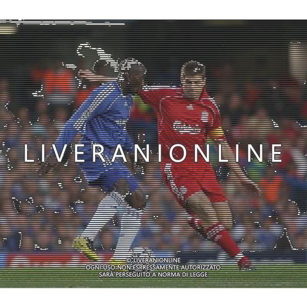 Chelsea - Liverpool, Champions League, SemiFinale andata, Stamford Bridge, London 25/04/2007 nella foto Claude Makelele con Steven Gerrard Ph Ian Kington /Ag. Aldo Liverani 