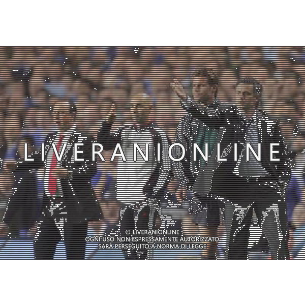 Chelsea - Liverpool, Champions League, SemiFinale First Leg, Stamford Bridge, London 25/04/2007 nella foto Jose\' Mourinho e Rafael Benitez Ph IPS PHOTO AGENCY/Ag. Aldo Liverani 