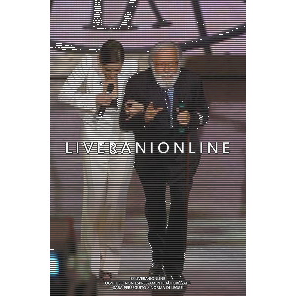 APOCALYPSE SHOW TRASMISSIONE TELEVISIVA ROMA 28/04/07 NELLA FOTO GIANFRANCO FUNARI E ESTHER ORTEGA ©MORANDI/AG. ALDO LIVERANI