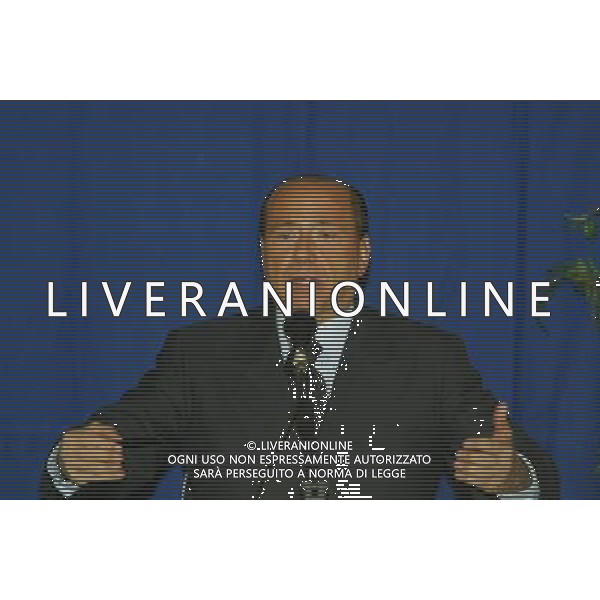 BRESCIA 8/04/2003 NELLA FOTO SILVIO BERLUSCONI FOTO FILIPPO VENEZIA -AGENZIA ALDO LIVERANI 