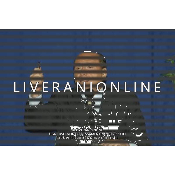 BRESCIA 8/04/2003 NELLA FOTO SILVIO BERLUSCONI FOTO FILIPPO VENEZIA -AGENZIA ALDO LIVERANI 