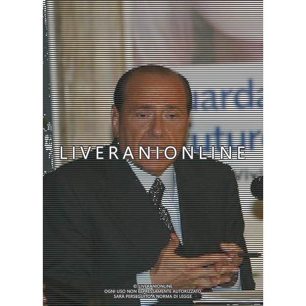 BRESCIA 8/04/2003 NELLA FOTO SILVIO BERLUSCONI FOTO FILIPPO VENEZIA -AGENZIA ALDO LIVERANI 