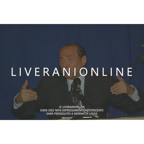 BRESCIA 8/04/2003 NELLA FOTO SILVIO BERLUSCONI FOTO FILIPPO VENEZIA -AGENZIA ALDO LIVERANI 