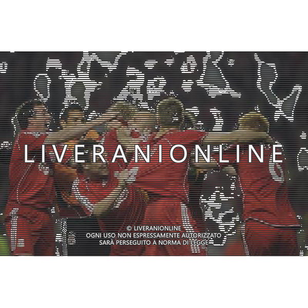 Liverpool fc - Chelsea fc, Semifinale ritorno Champions League 01/05/2007 nella foto esultanza dei giocatori del liverpool Ph Marcello Pozzetti©IPS /Ag. Aldo Liverani