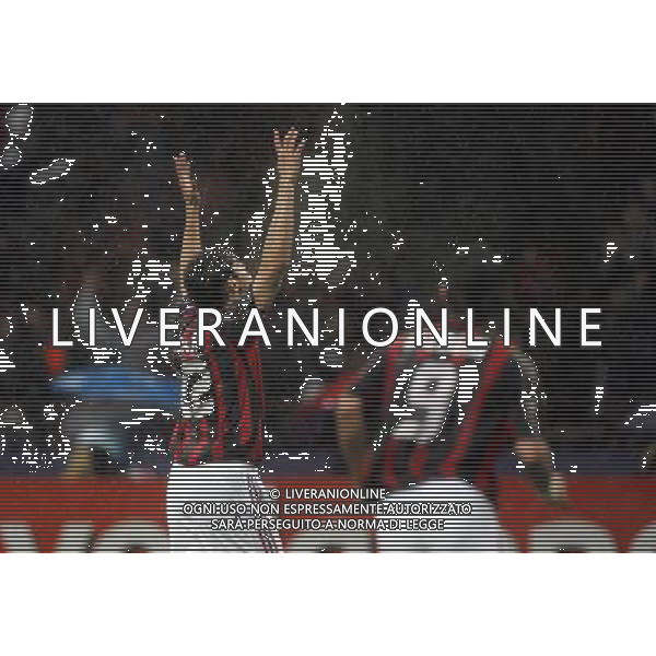 Milan - Manchester United Semifinale di ritorno di Champions League 02/05/2007 nella foto esultanza dopo il gol di kaka del 1-0 ph Luzzani/ag. aldo liverani