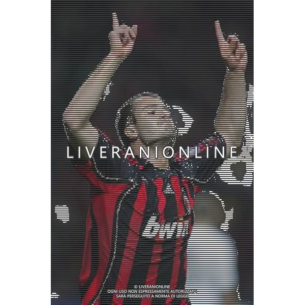 Milan - Manchester United Semifinale di ritorno di Champions League 02/05/2007 nella foto esultanza dopo il gol di alberto gilardino ph andry/ag. aldo liverani