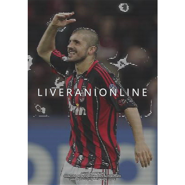 Milan - Manchester United Semifinale di ritorno di Champions League 02/05/2007 nella foto esultanza a fine gara di gennaro gattuso per la vittoria e il passaggio in finale ph andry/ag. aldo liverani