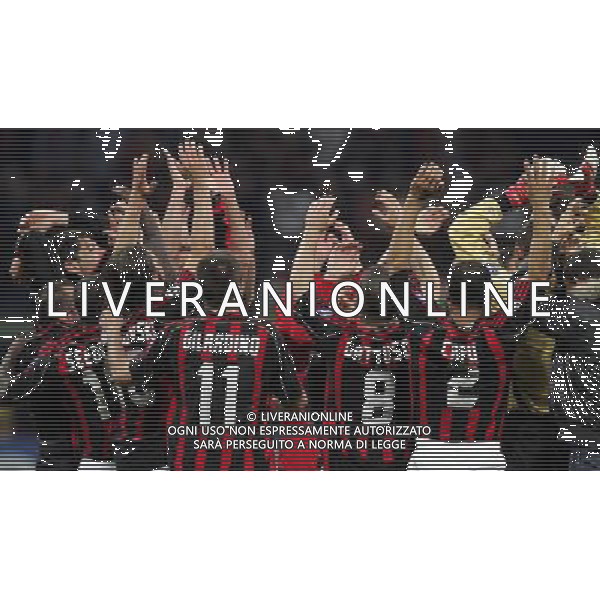 Milan - Manchester United Semifinale di ritorno di Champions League 02/05/2007 nella foto esultanza a fine gara per la vittoria e il passaggio in finale ph andry/ag. aldo liverani