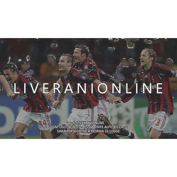 Milan - Manchester United Semifinale di ritorno di Champions League 02/05/2007 nella foto esultanza a fine gara per la vittoria e il passaggio in finale ph andry/ag. aldo liverani