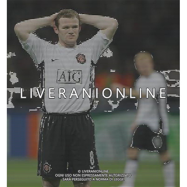 Milan - Manchester United Semifinale di ritorno di Champions League 02/05/2007 nella foto la delusione di wayne rooney ph andry/ag. aldo liverani
