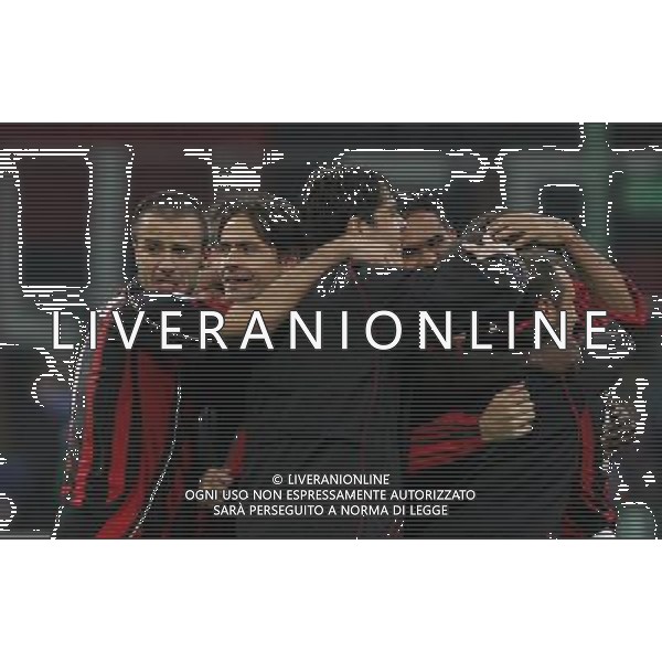 Milan - Manchester United Semifinale di ritorno di Champions League 02/05/2007 nella foto esultanza a fine gara per la vittoria e il passaggio in finale ph andry/ag. aldo liverani