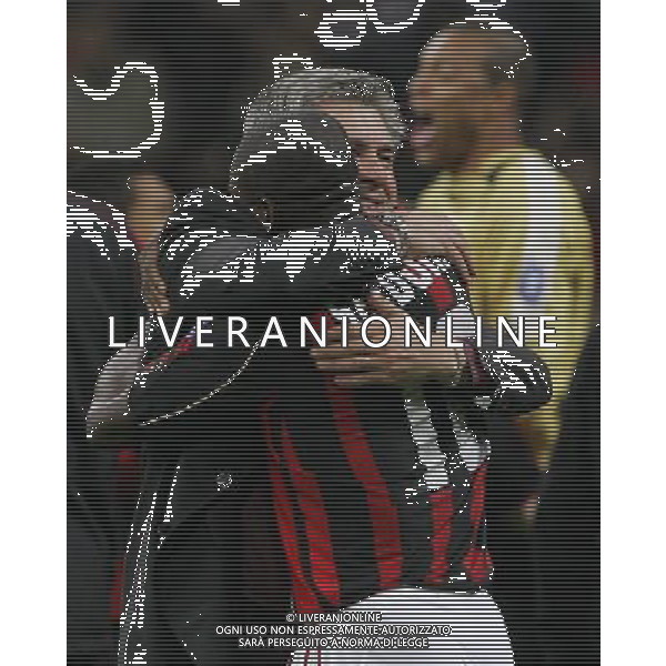 Milan - Manchester United Semifinale di ritorno di Champions League 02/05/2007 nella foto esultanza a fine gara di carlo ancelotti e clarence seedorf per la vittoria e il passaggio in finale ph andry/ag. aldo liverani