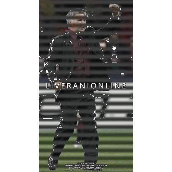 Milan - Manchester United Semifinale di ritorno di Champions League 02/05/2007 nella foto esultanza a fine gara di carlo ancelotti per la vittoria e il passaggio in finale ph andry/ag. aldo liverani