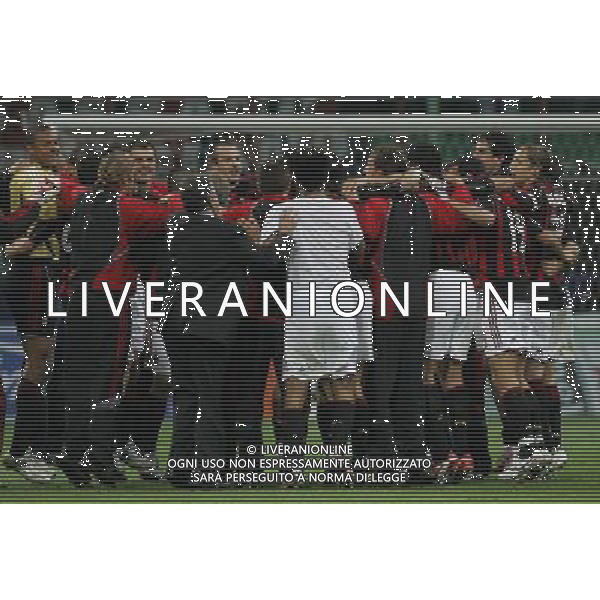 Milan - Manchester United Semifinale di ritorno di Champions League 02/05/2007 nella foto esultanza a fine gara per la vittoria e il passaggio in finale ph andry/ag. aldo liverani