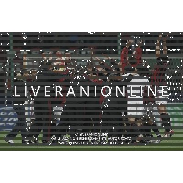 Milan - Manchester United Semifinale di ritorno di Champions League 02/05/2007 nella foto esultanza a fine gara per la vittoria e il passaggio in finale ph andry/ag. aldo liverani