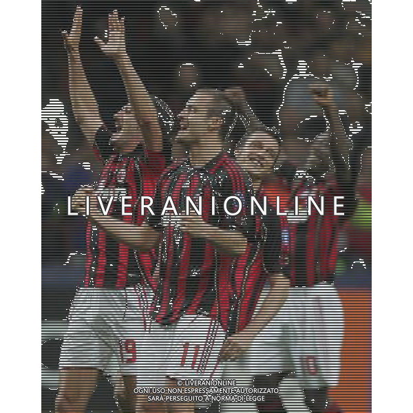 Milano 2 maggio 2007 Milan - Manchester United semi-finale champions league nella foto: esultanza a fine gara del Milan foto Andry / Ag. Aldo Liverani