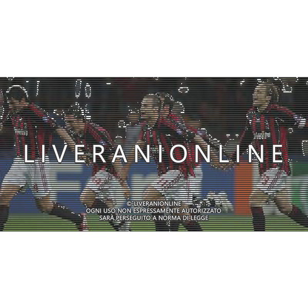 Milano 2 maggio 2007 Milan - Manchester United semi-finale champions league nella foto: esultanza a fine gara del Milan foto Andry / Ag. Aldo Liverani