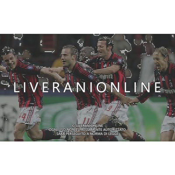 Milano 2 maggio 2007 Milan - Manchester United semi-finale champions league nella foto: esultanza a fine gara del Milan foto Andry / Ag. Aldo Liverani