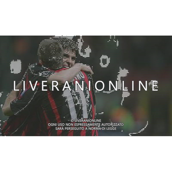 Milano 2 maggio 2007 Milan - Manchester United semi-finale champions league nella foto: esultanza di Kaka con Gilardino Alberto foto Andry / Ag. Aldo Liverani
