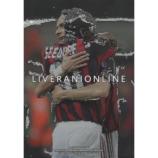 Milano 02/04/2007 Champions League 2006/07 milan-manchester 3:0 nella foto esultanza seedorf con inzaghi ph marco luzzani/ag aldo liverani s.a.s.
