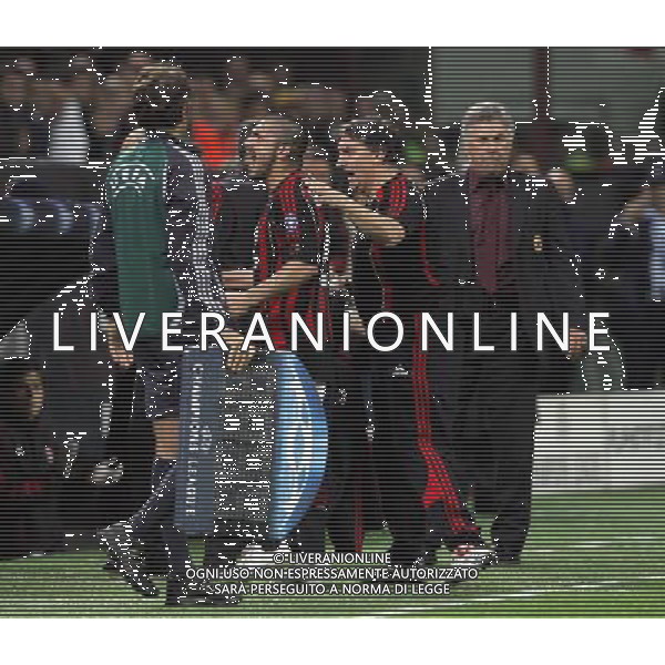 Milano 02/04/2007 Champions League 2006/07 milan-manchester 3:0 nella foto gattuso e ancelotti ph marco luzzani/ag aldo liverani s.a.s.