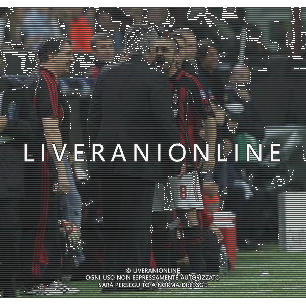 Milano 02/04/2007 Champions League 2006/07 milan-manchester 3:0 nella foto ancelotti e gattuso ph marco luzzani/ag aldo liverani s.a.s.