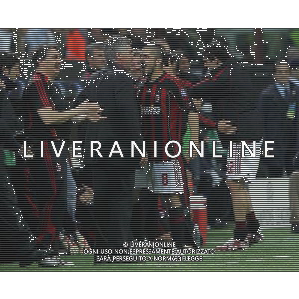 Milano 02/04/2007 Champions League 2006/07 milan-manchester 3:0 nella foto ancelotti e gattuso ph marco luzzani/ag aldo liverani s.a.s.