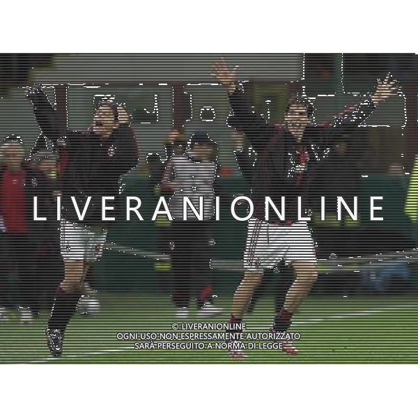 Milano 02/04/2007 Champions League 2006/07 milan-manchester 3:0 nella foto esultanza kaka e inzaghi a fine gara ph marco luzzani/ag aldo liverani s.a.s.