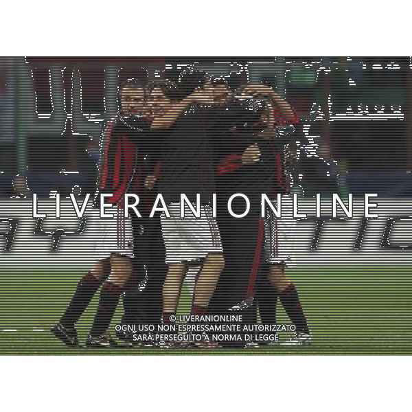Milano 02/04/2007 Champions League 2006/07 milan-manchester 3:0 nella foto esultanza milan a fine gara ph marco luzzani/ag aldo liverani s.a.s.