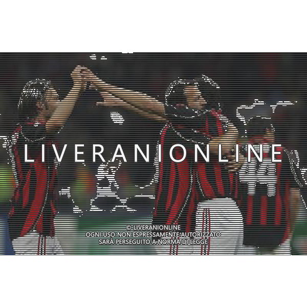 Milano 02/04/2007 Champions League 2006/07 milan-manchester 3:0 nella foto esultanza milan a fine gara ph marco luzzani/ag aldo liverani s.a.s.