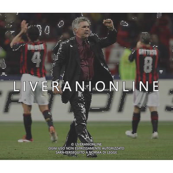 Milano 02/04/2007 Champions League 2006/07 milan-manchester 3:0 nella foto ancelotti esulta a fine gara ph marco luzzani/ag aldo liverani s.a.s.