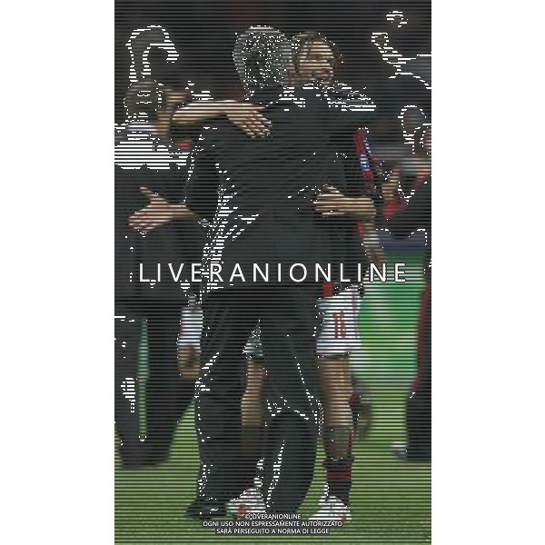 Milano 02/04/2007 Champions League 2006/07 milan-manchester 3:0 nella foto ancelotti e jankulovski esultano a fine gara ph marco luzzani/ag aldo liverani s.a.s.
