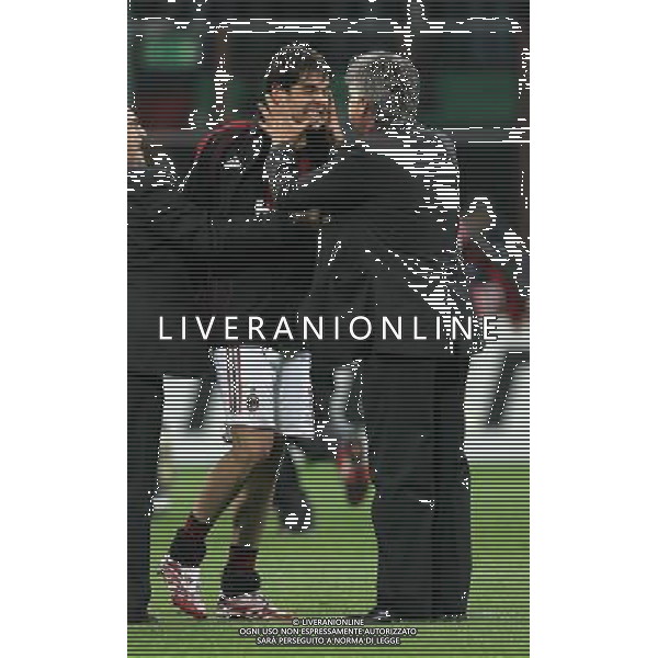 Milano 02/04/2007 Champions League 2006/07 milan-manchester 3:0 nella foto ancelotti e kaka esultano a fine gara ph marco luzzani/ag aldo liverani s.a.s.