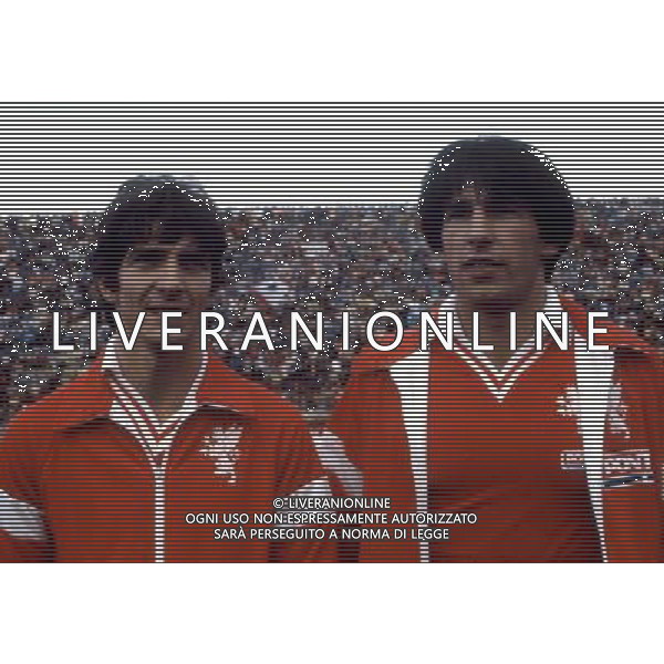 Paolo Rossi calciatore del Perugia con Salvatore Bagni ph archivio agenzia aldo liverani