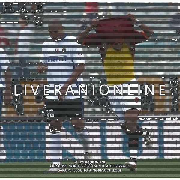 Roma - Inter Finale andata Coppa Italia TIM CUP 09/05/2007 nella foto: esultanza di alessandro faiolhe amantino Mancini dopo il gol del 4 - 1 che mostra la maglietta ph Corradetti / ag. Aldo Liverani