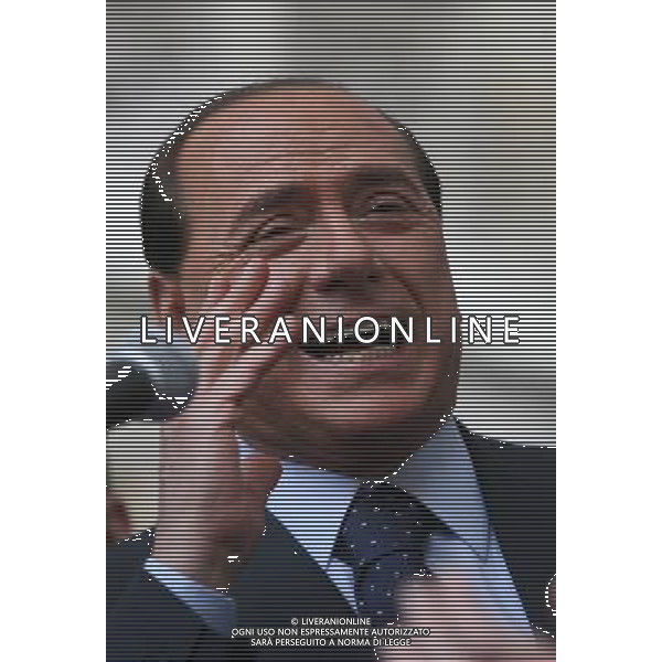 Como 16 maggio 2007 Comizio elettorale di Berlusconi Silvio in piazza Duomo a Como nella foto: Berlusconi Silvio foto Andry / Ag. Aldo Liverani
