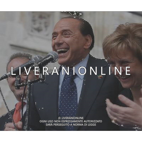 Como 16 maggio 2007 Comizio elettorale di Berlusconi Silvio in piazza Duomo a Como nella foto: Berlusconi Silvio foto Andry / Ag. Aldo Liverani