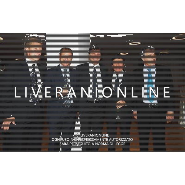 MILANO 21/5/2007 VIA PIRANESI, 14 FESTA DI COMPLEANNO DI URBANO CAIRO NELLA FOTO SILVANO BENEDETTI, GIOVANNI DE BIASI, ANTONIO COMI, URBANO CAIRO E CLAUDIO SALA FOTO MARIO ROMANO/AG ALDO LIVERANI