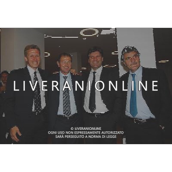 MILANO 21/5/2007 VIA PIRANESI, 14 FESTA DI COMPLEANNO DI URBANO CAIRO NELLA FOTO SILVANO BENEDETTI, GIOVANNI DE BIASI, ANTONIO COMI, URBANO CAIRO E CLAUDIO SALA FOTO MARIO ROMANO/AG ALDO LIVERANI