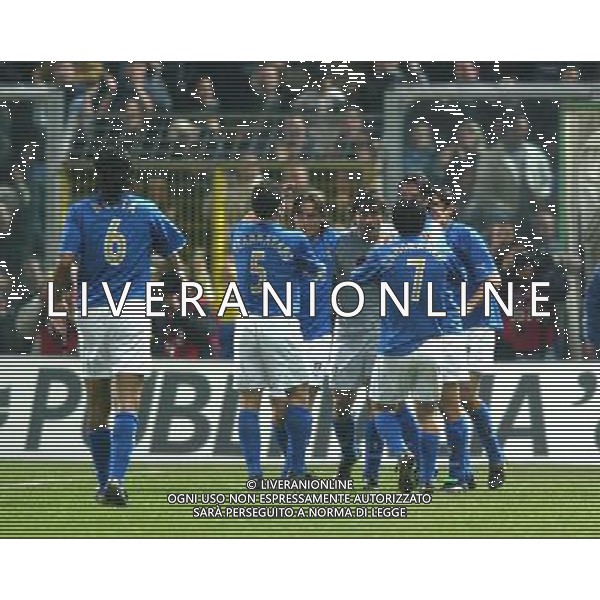 PALERMO 29/03/2003 ITALIA - FINLANDIA NELLA FOTO ABBRACCI ITALIA AGENZIA ALDO LIVERANI