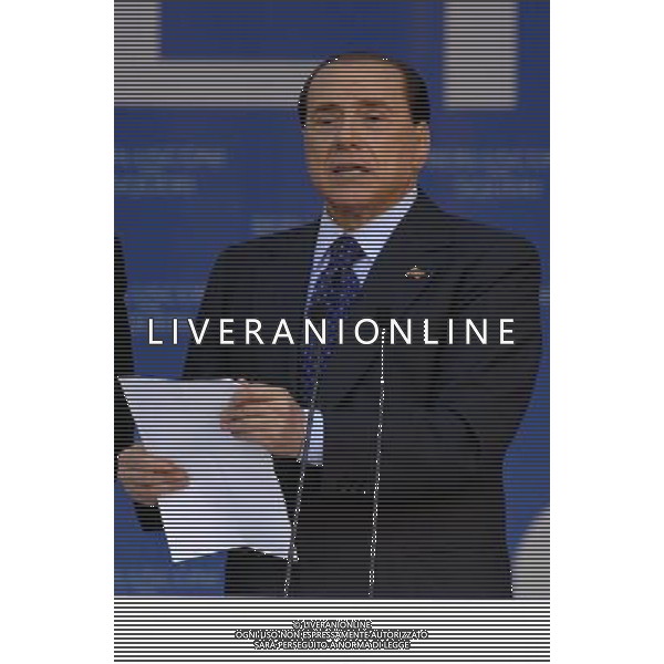 PIACENZA 21-05-2007 PIAZZA CAVALLI, INTERVENTO DI SILVIO BERLUSCONI, A FAVORE DEL CANDIDATO DI FORZA ITALIA PER LE COMUNALI DI PIACENZA. NELLA FOTO : SILVIO BERLUSCONI. PH TACCA/AGENZIA ALDO LIVERANI