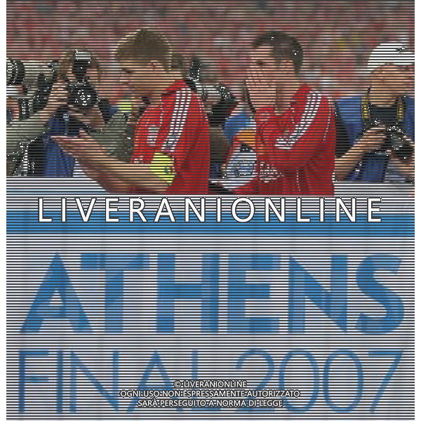 Milan - Liverpool finale Champions League Stadio Olimpico di Atene 23/05/2007 nella foto la delsuione di Steve Gerrard ph Pozzetti IPS/Ag. Aldo Liverani