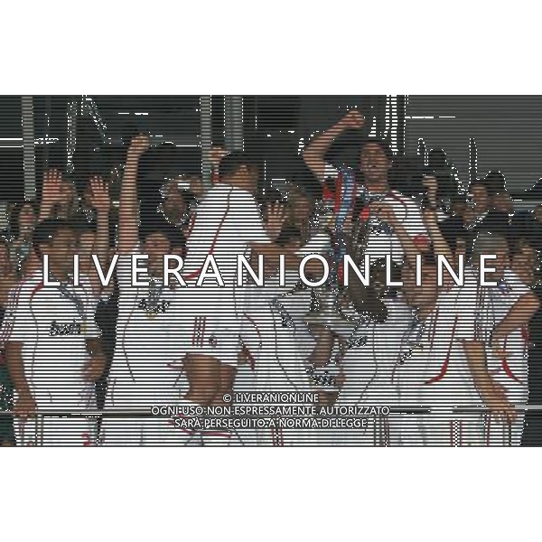 Milan - Liverpool finale Champions League Stadio Olimpico di Atene 23/05/2007 festeggiamenti per la vittoria del milan campione nella foto la squadra con la coppa ph andry/Ag. Aldo Liverani
