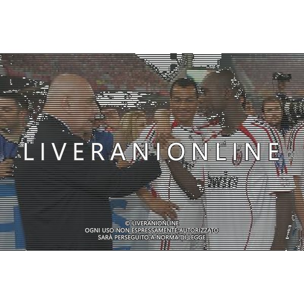 ATENE FINALE DI CHAMPIONS LEAGUE MILAN -LIVERPOOL 23/05/2007 NELLA FOTO ADRIANO GALLIANI CON CLARENCE SEEDORF FOTO LUZZANI-AG ALDO LIVERANI